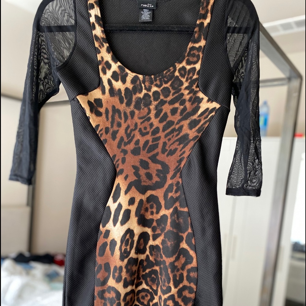 Cheetah print fitted dress